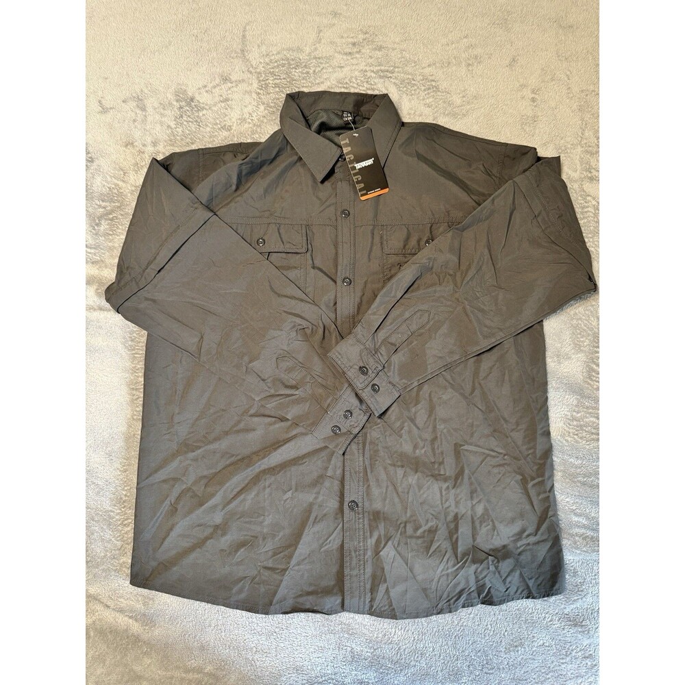 Tacvasen Outdoor Sports Shirt Mens L Black Hiking Fishing Nylon Breathable New